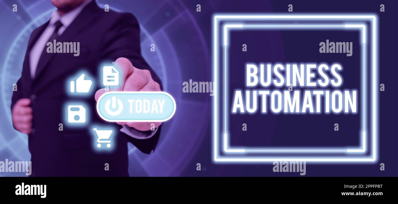 Écriture affichant le texte Business Automation. Concept signification pour la transformation numérique rationalisée pour plus de simplicité Banque D'Images