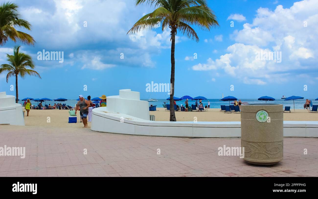 Plage de fort Lauderdale près de Las Olas Boulevard Banque D'Images