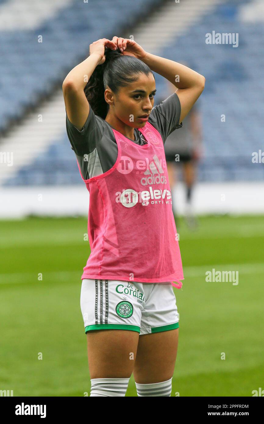 Jacynta Galabaaarachchi, australienne, qui joue maintenant comme avant-poste pour le club écossais de premier ministre, le Celtic. L'image prise à Hampden Park, Glasgow, Banque D'Images