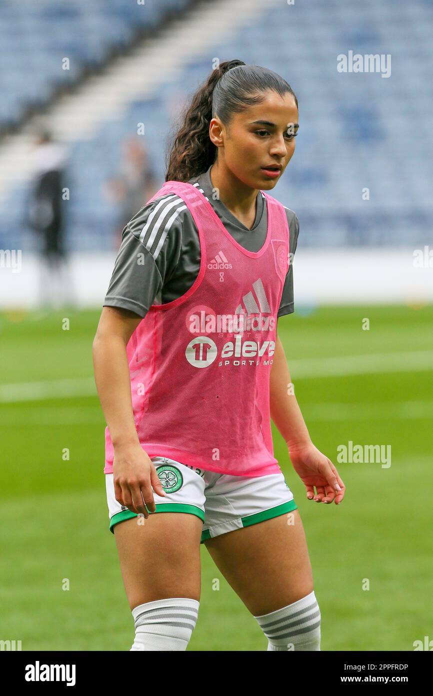 Jacynta Galabaaarachchi, australienne, qui joue maintenant comme avant-poste pour le club écossais de premier ministre, le Celtic. L'image prise à Hampden Park, Glasgow, Banque D'Images
