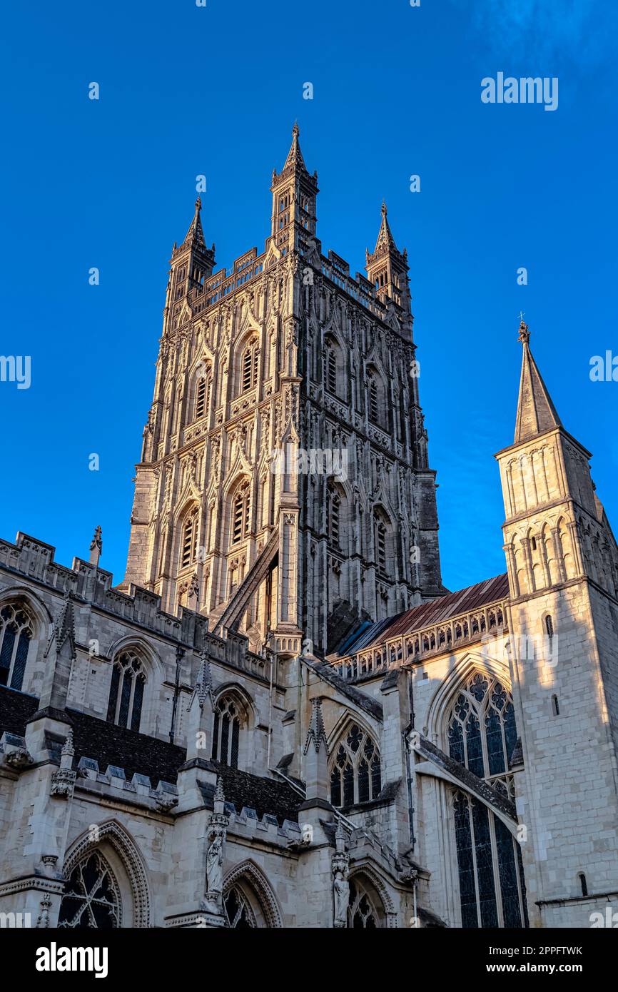 Cathédrale de Gloucester, anciennement cathédrale Saint-Pierre et la Sainte et indivisible Trinité à Gloucester, Gloucestershire, Royaume-Uni Banque D'Images