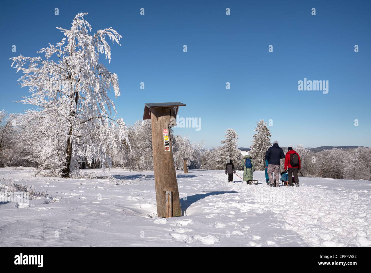 Rothaarsteig en hiver, Sauerland, Allemagne Banque D'Images