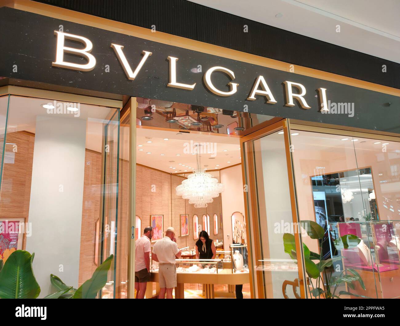 Magasin Bvlgari au centre commercial Aventura, Floride, États-Unis Banque D'Images