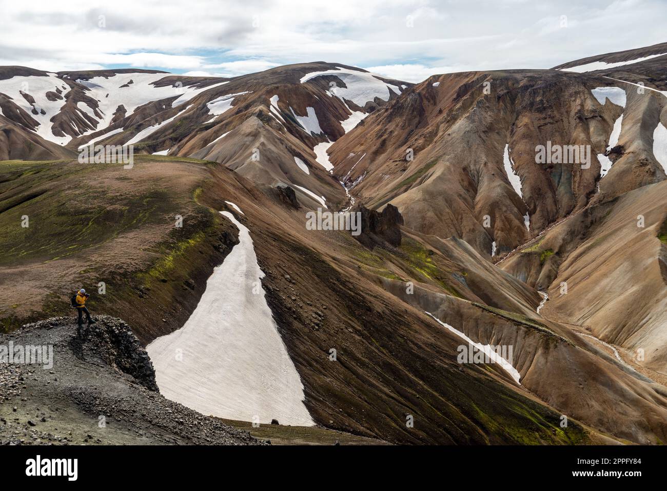Montagnes volcaniques de Landmannalaugar dans la réserve naturelle de Fjallabak. L'Islande Banque D'Images