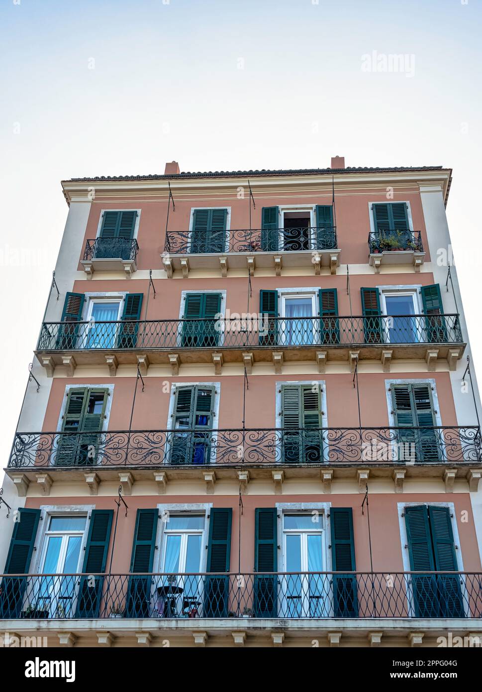 Architecture vintage de la ville de Corfou (Kerkyra), Grèce Banque D'Images
