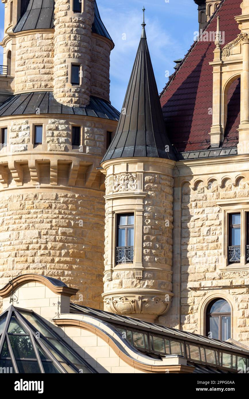 Château de Moszna du 17e siècle, château historique et résidence, Moszna, Opole, Pologne Banque D'Images
