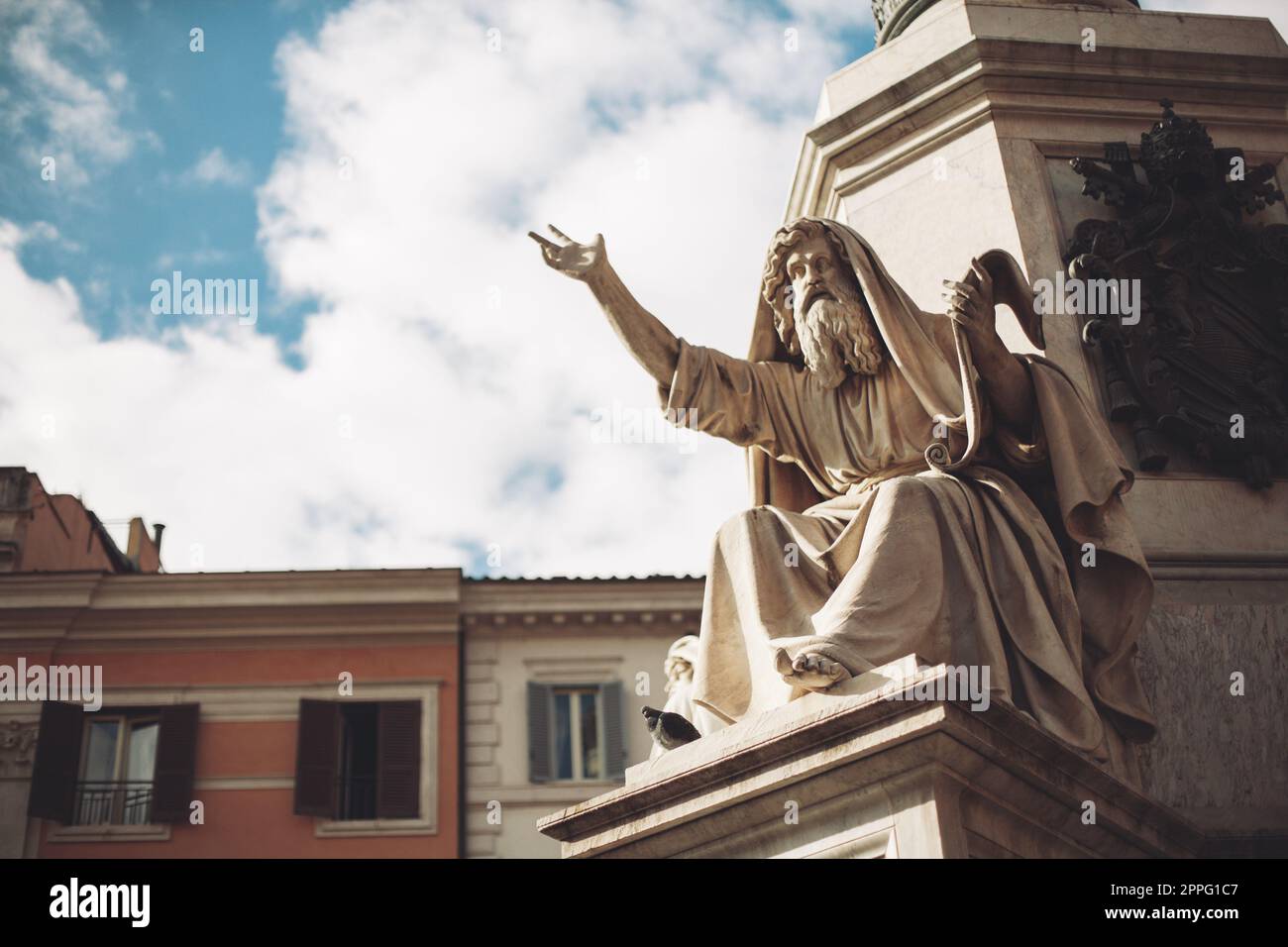 Italie, Rome, centre-ville, sculptures et statut. Banque D'Images