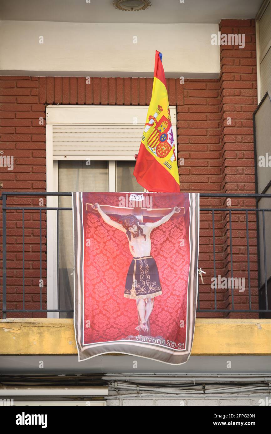 Façades de maisons, paysages urbains à Aldaia, province de Valence, Espagne, mars 2023 Banque D'Images