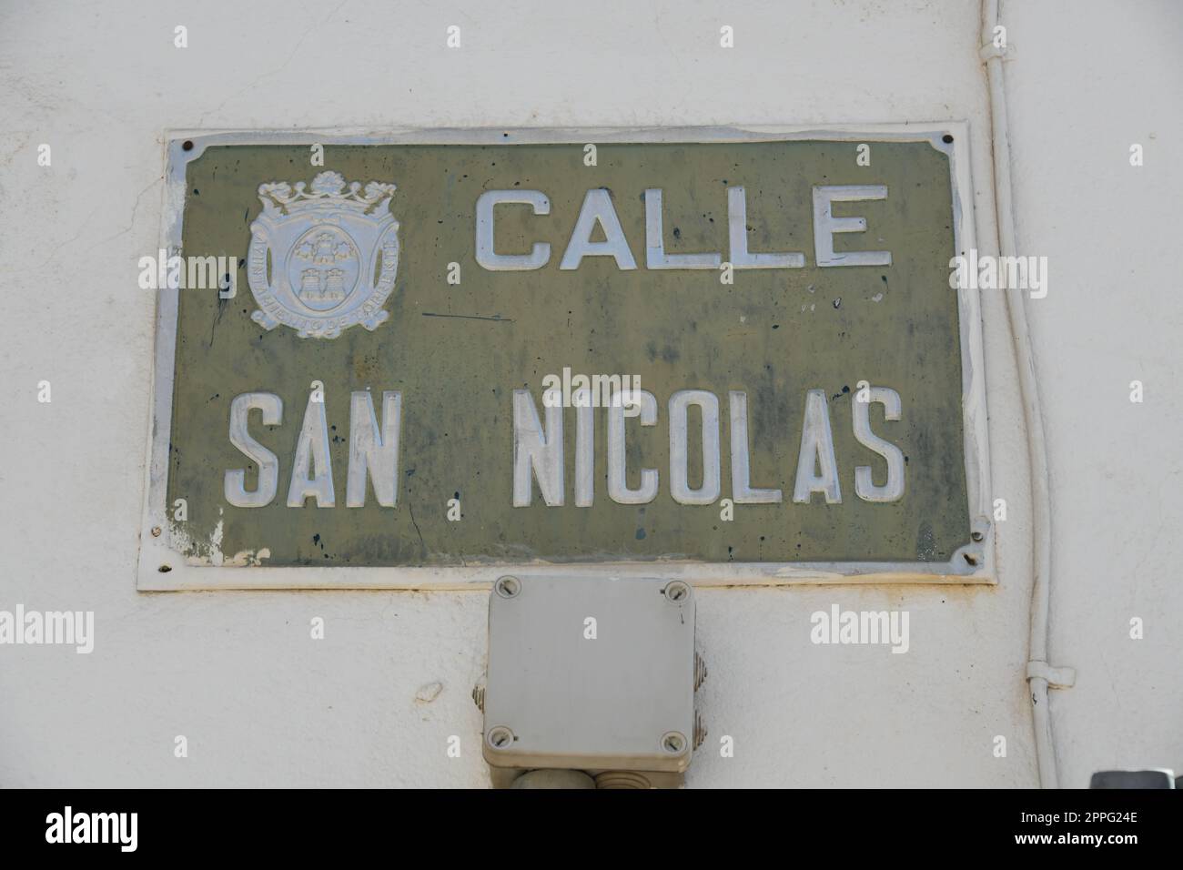 Panneau de rue à Valence, province de Valence, Espagne, mars 2023 Banque D'Images