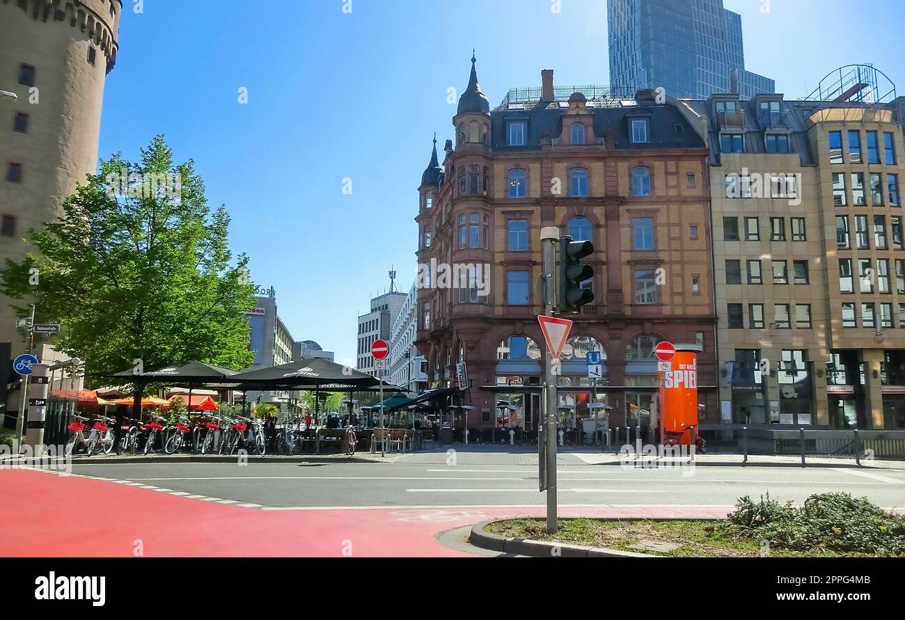 Ancienne tour de guet Bockenheimer Warte à Francfort-sur-le-main, Allemagne Banque D'Images