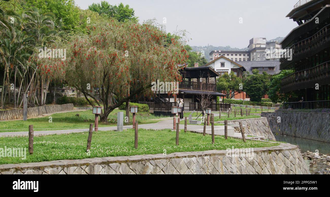 Xinbeitou, Taïwan, 23 février 2022 : quartier de sources chaudes de Xinbeitou à taïwan Banque D'Images