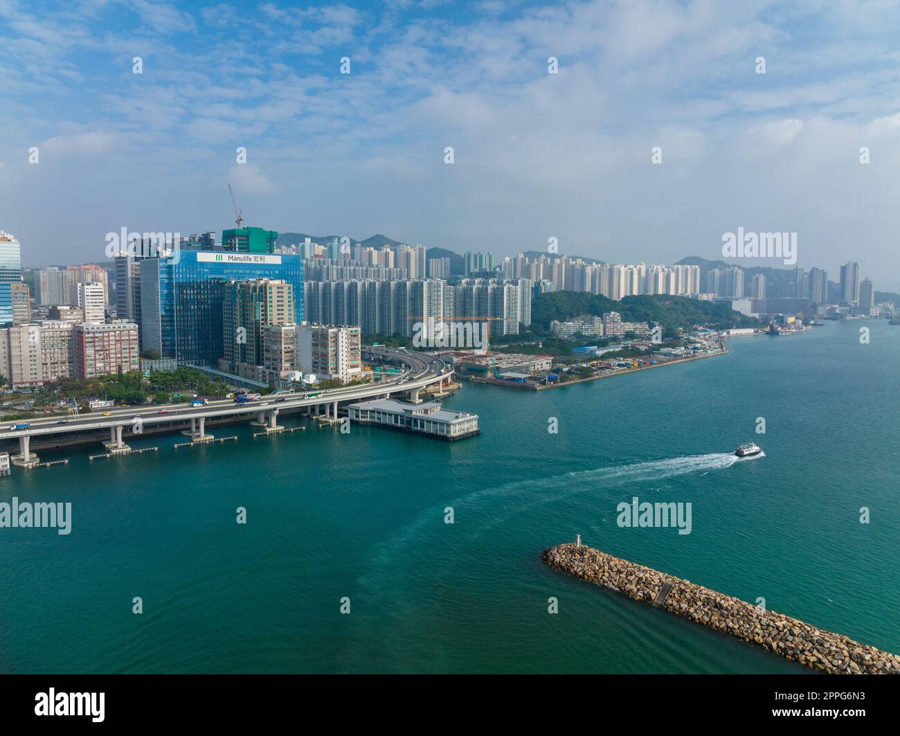 Hong Kong 31 décembre 2021 : vue de dessus du quartier des affaires de Hong Kong Banque D'Images