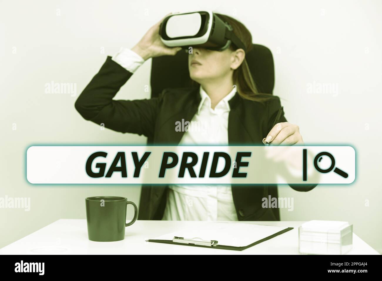 Légende conceptuelle gay Pride. Photo conceptuelle dignité d'un individu qui appartient à un homme ou Banque D'Images