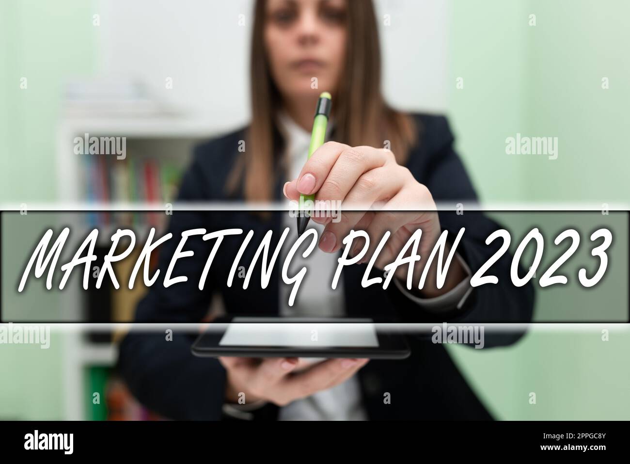 Inspiration montrant le plan de marketing d'enseigne 2023. Calendrier des concepts commerciaux définissant la manière de vendre la marque l'année prochaine Banque D'Images