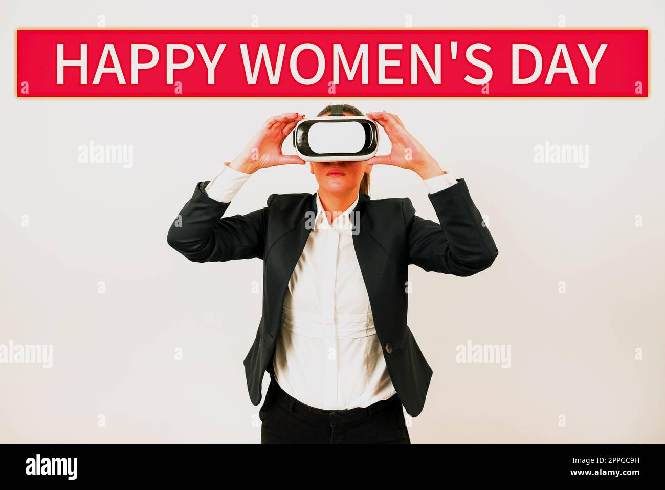 Exposition conceptuelle Happy Women's Day. Idée d'affaires pour commémorer l'essence de chaque dame dans le monde Banque D'Images