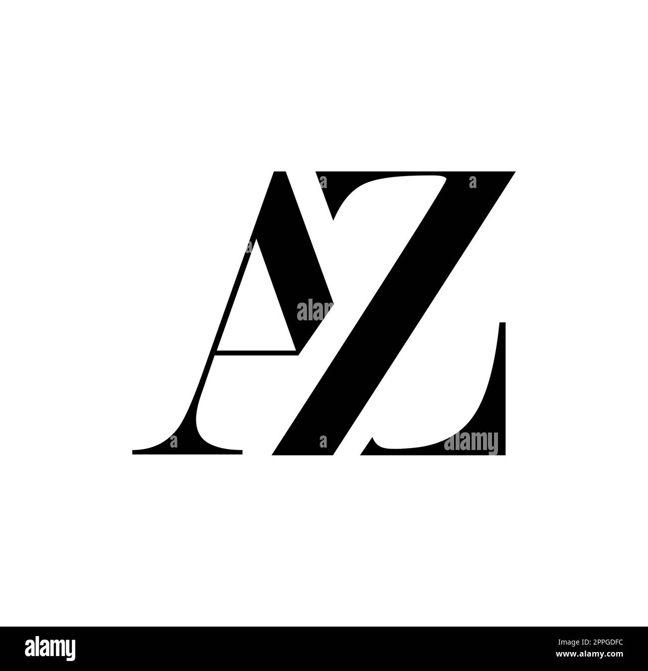 Monogramme logo vecteur lettres initiales AZ Illustration de Vecteur