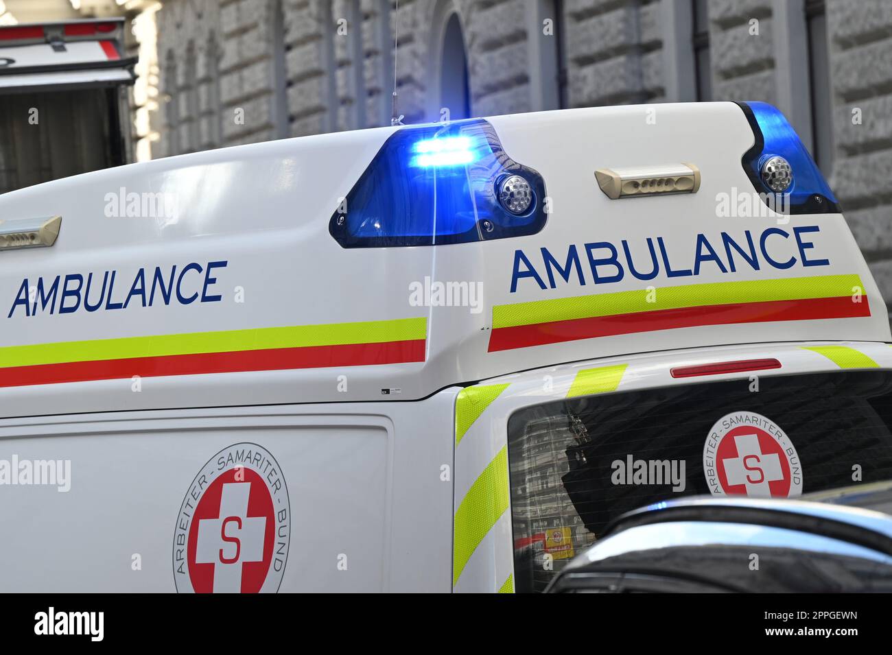 Voiture ambulance à Vienne Banque D'Images