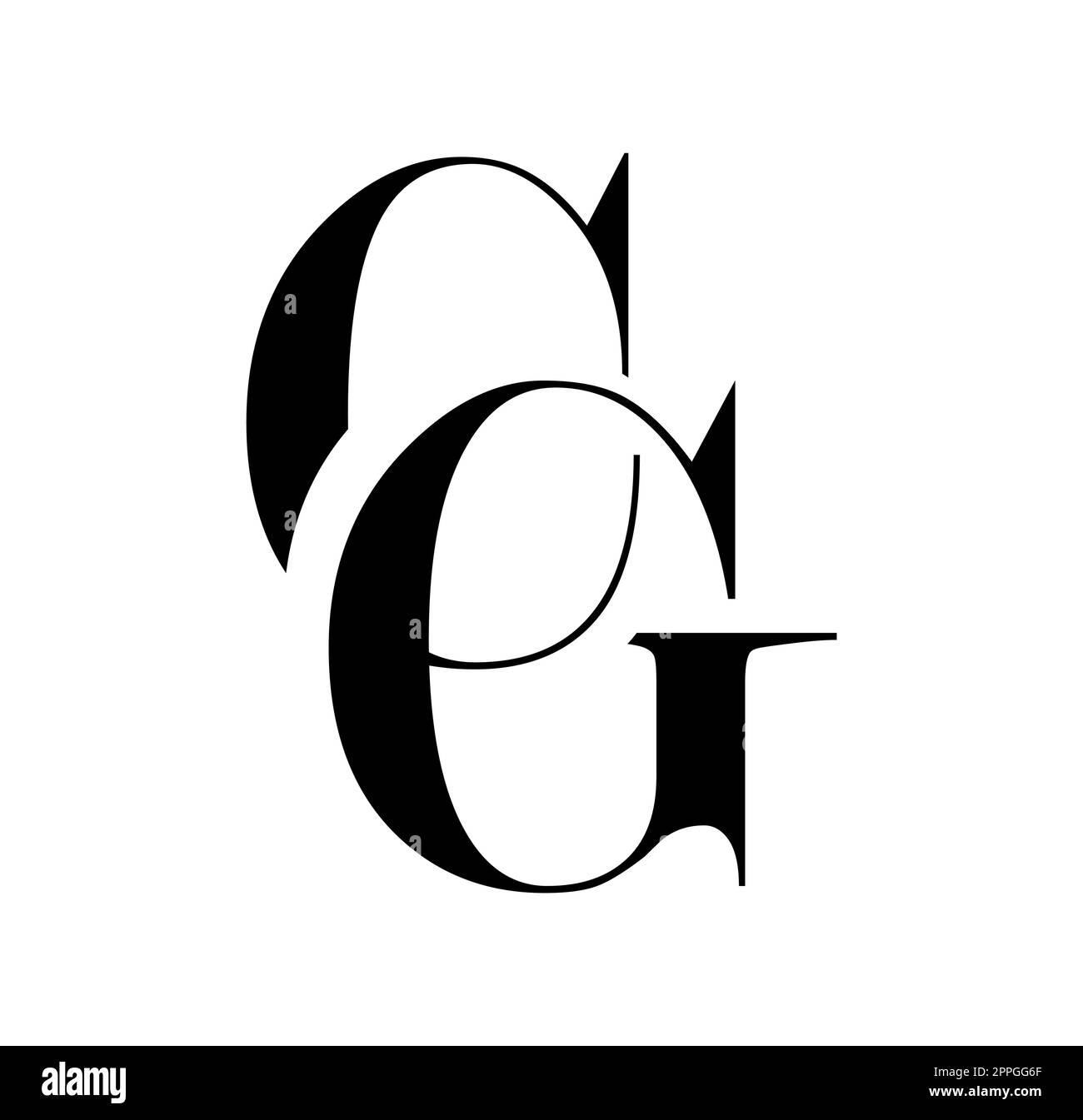 Monogramme logo vecteur lettres initiales CG Illustration de Vecteur