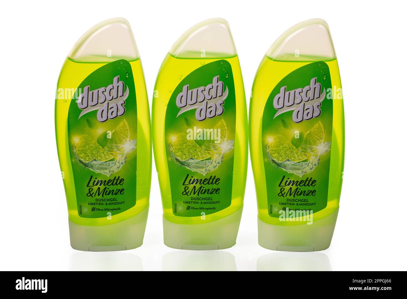 Gel douche Duschdas Lime et menthe Banque D'Images