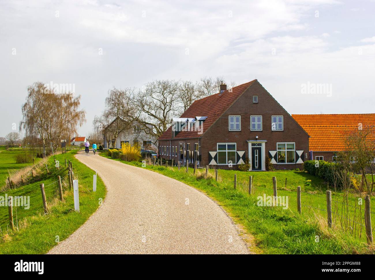 Paysage du comté aux Pays-Bas, près de Ooij, Gueldre Banque D'Images