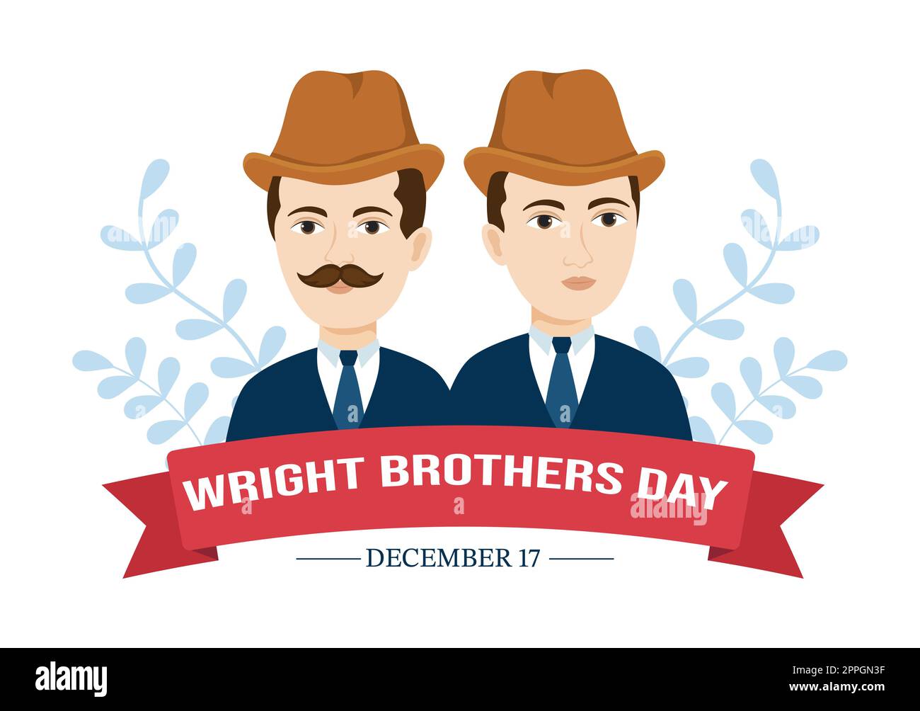 Wright Brothers Day on 17 décembre modèle dessin main dessin d'un dessin animé Illustration du premier vol réussi dans un avion à propulsion mécanique Banque D'Images