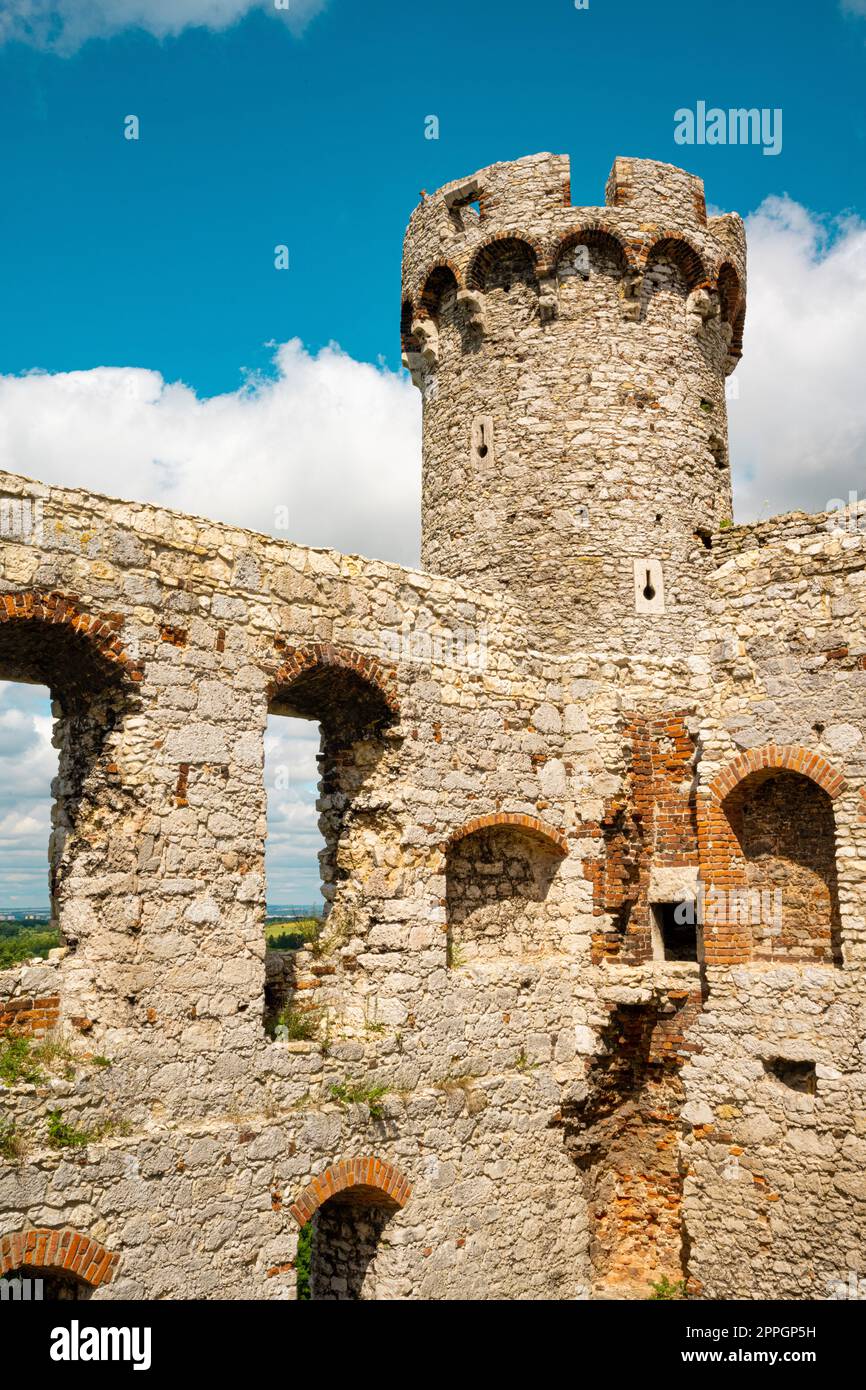 vieux château des ruines d'ogrodzieniec Banque D'Images