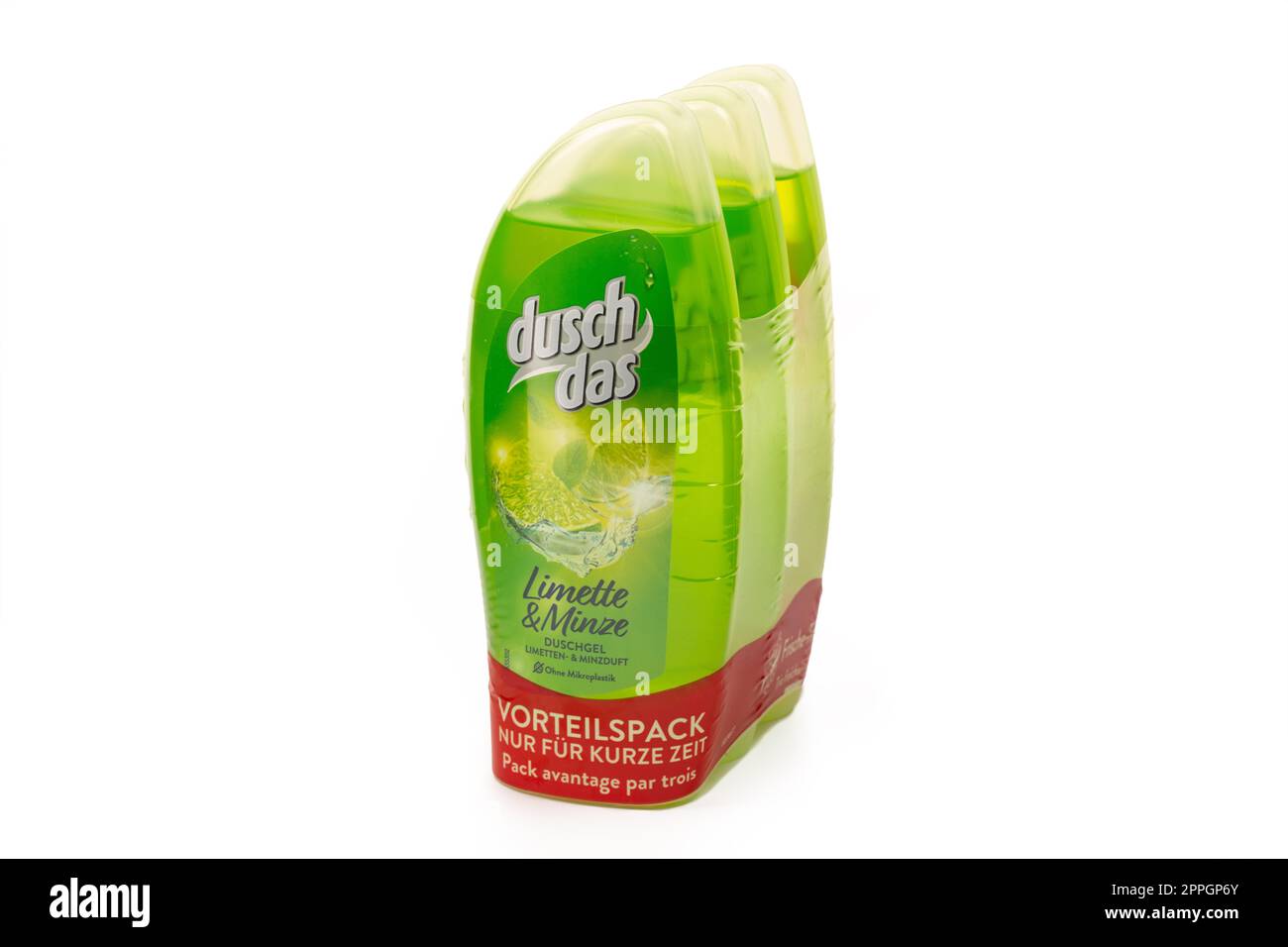 Gel douche Unilever Duschdas citron vert et menthe Banque D'Images