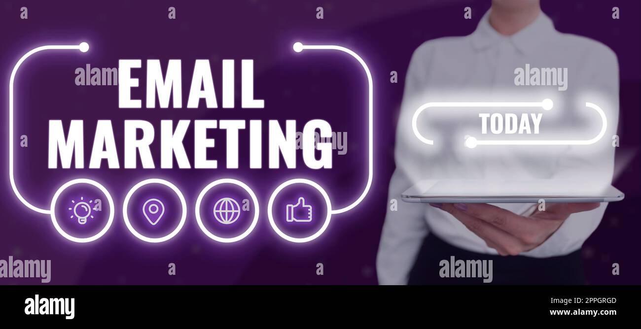 Texte manuscrit Email MarketingSens un message commercial à un groupe de personnes utilisant le courrier. Mot pour envoyer un message commercial à un groupe de spectacles en utilisant le courrier Banque D'Images