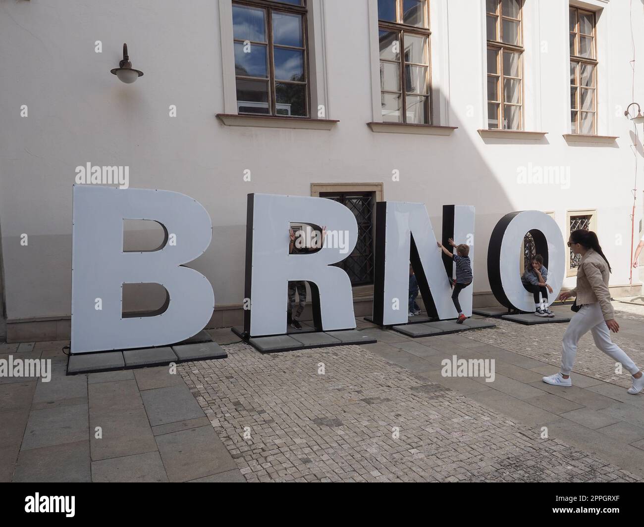 Panneau de la ville de Brno Banque D'Images