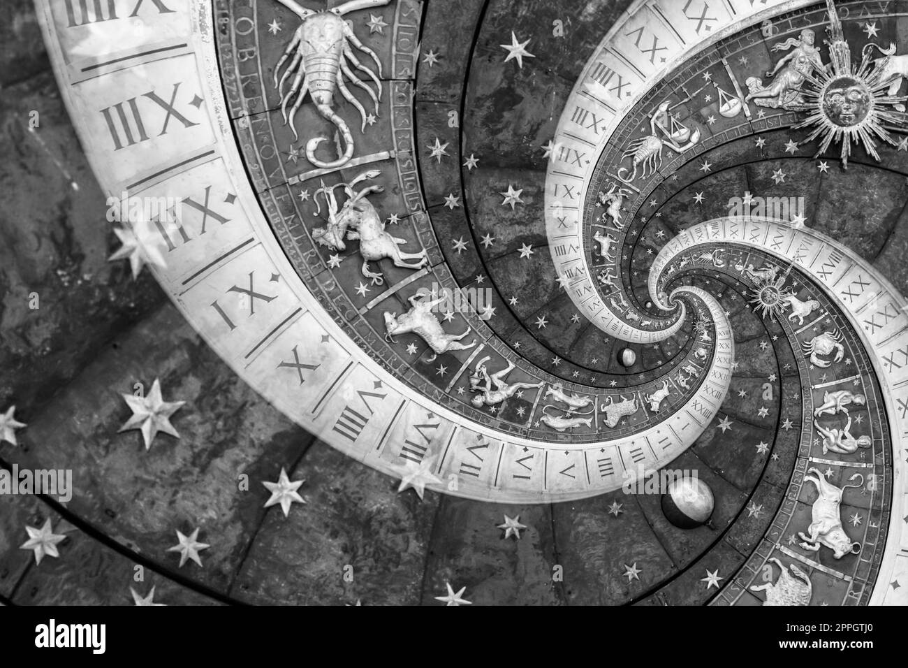 Signes du zodiaque arrière-plan de l'horoscope. Concept de fantaisie et de mystère Banque D'Images