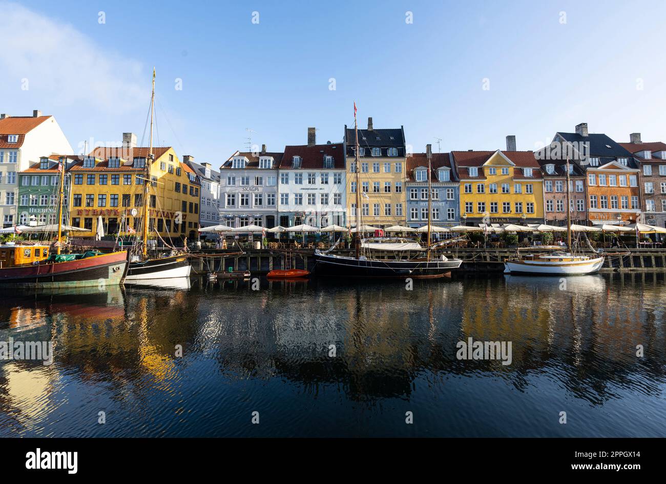 Ancien port de Nyhavn à Copenhague, Danemark. Banque D'Images