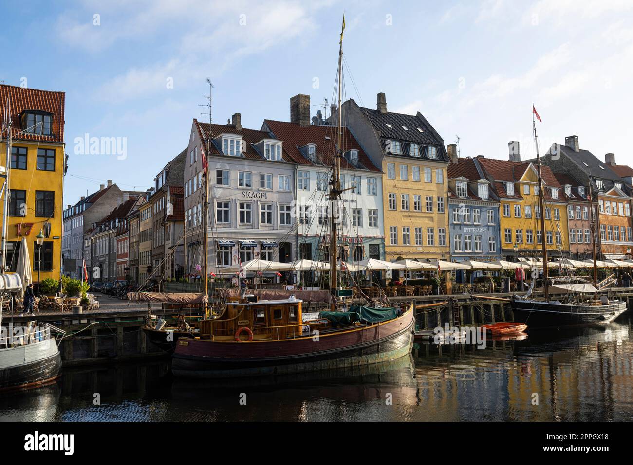 Ancien port de Nyhavn à Copenhague, Danemark. Banque D'Images