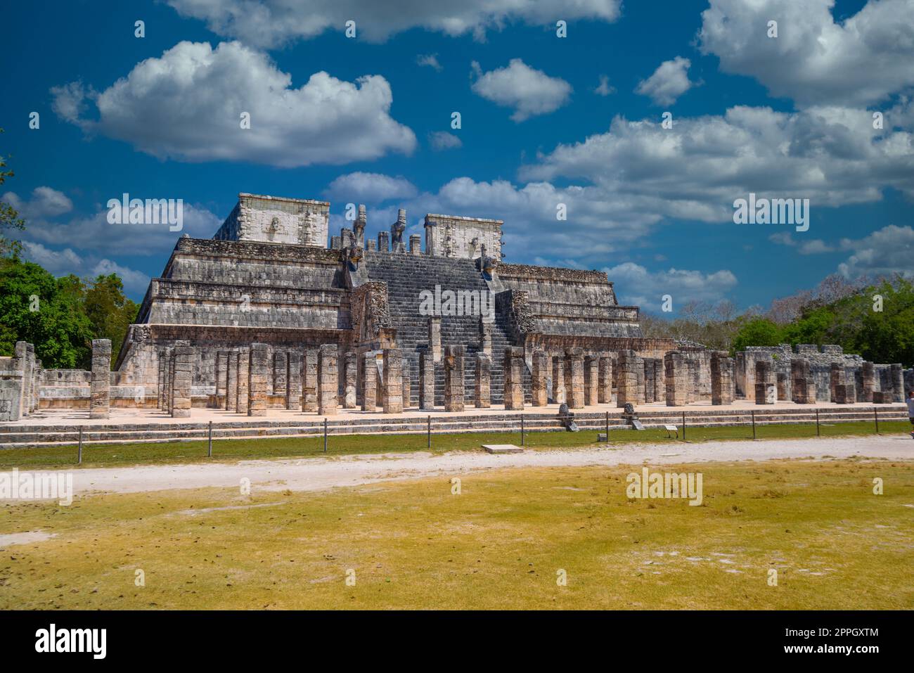 Temple des guerriers à Chichen Itza, Quintana Roo, Mexique. Ruines mayas près de Cancun Banque D'Images