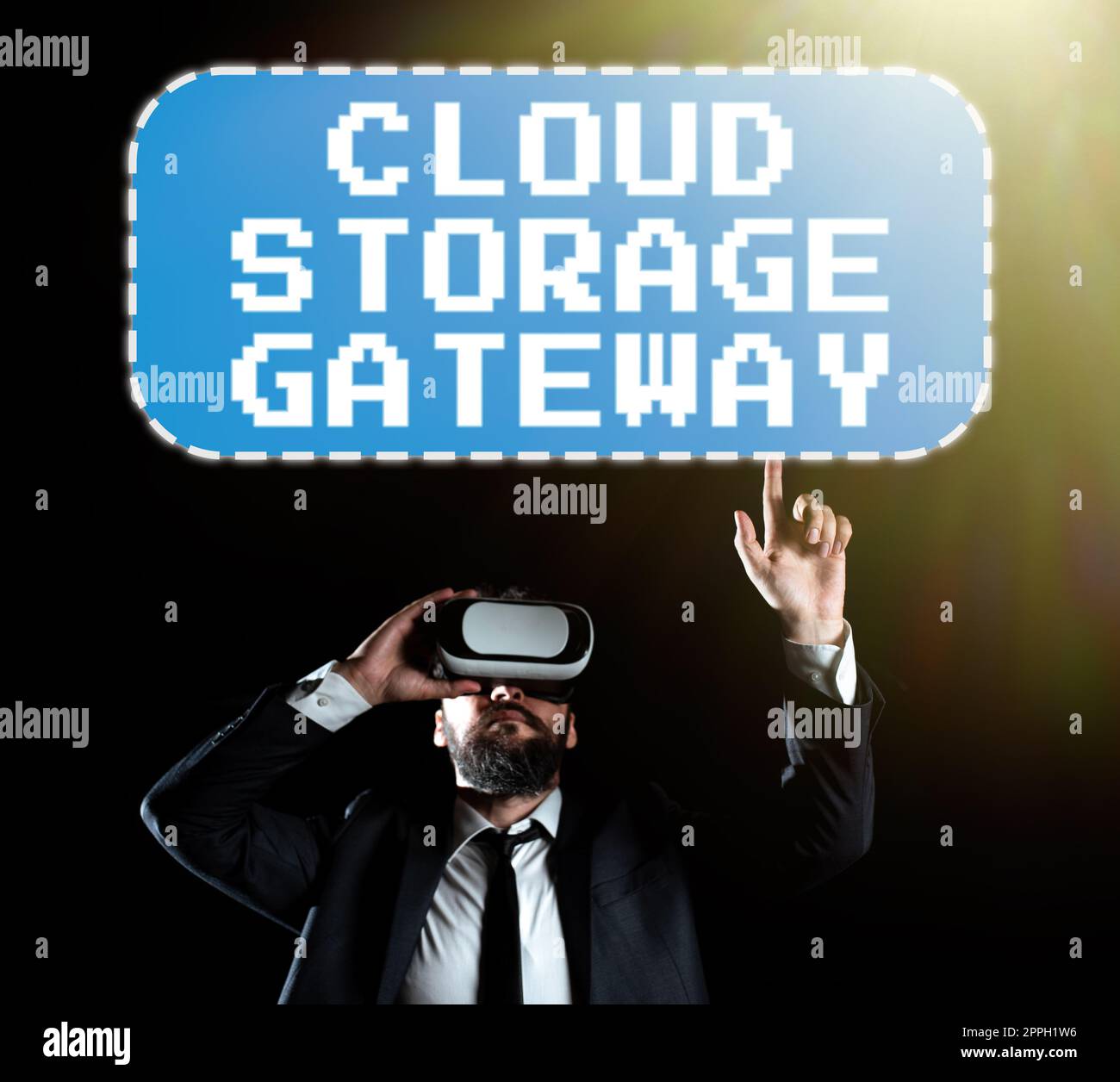 Légende présentant Cloud Storage Gateway. Serveur photo conceptuel qui réside dans les locaux du client Banque D'Images