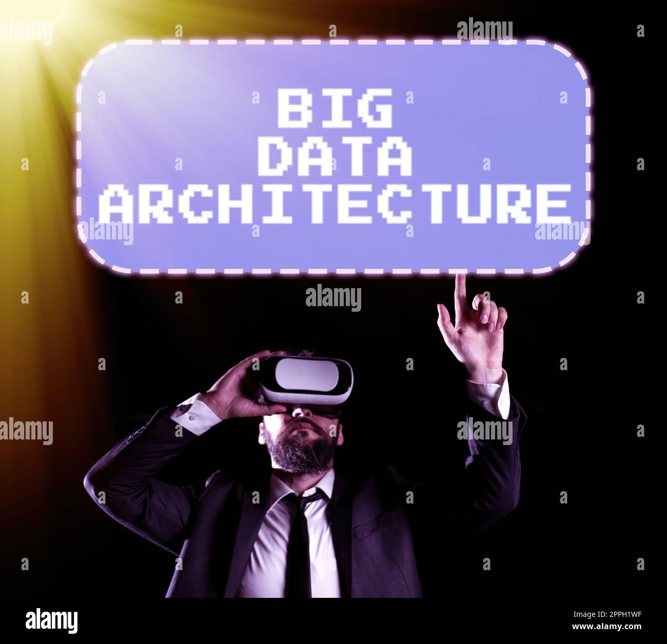 Inspiration montrant Sign Big Data Architecture. Approche métier conçue pour gérer l'analyse de données trop volumineuses Banque D'Images