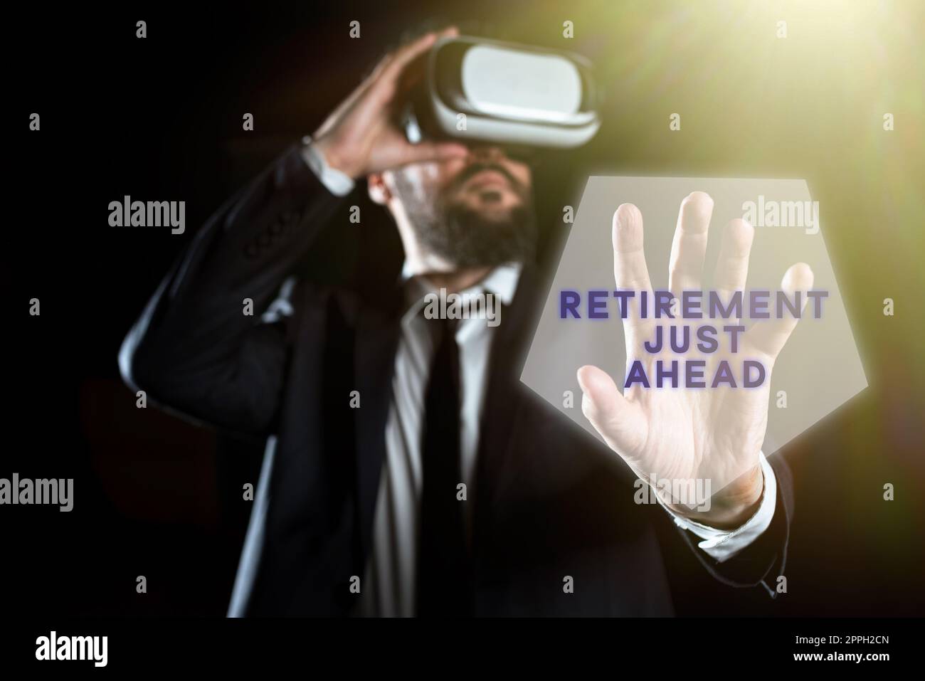 Présentation conceptuelle retraite juste devant. Aperçu de l'entreprise le fait de quitter un s est travail et cesser de travailler Banque D'Images