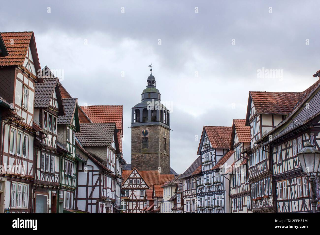 La ville de Bad Sooden-Allendorf dans la vallée de Werra en Allemagne, Hessen Banque D'Images