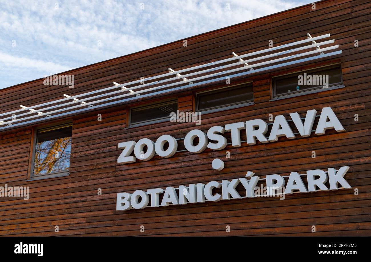 Panneau Zoo d'Ostrava Banque D'Images