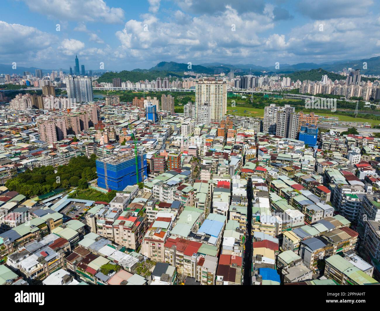 Vue aérienne du centre-ville de Taipei Banque D'Images