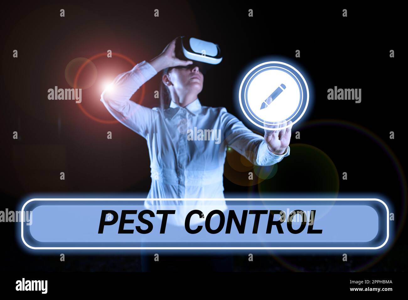 Texte d'écriture Pest Control. Internet concept tuer les insectes destructeurs qui attaque les cultures et le bétail Banque D'Images