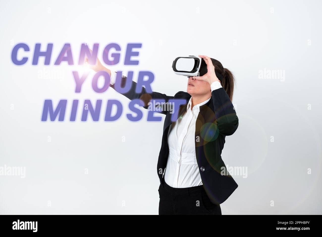 Légende conceptuelle changez votre état d'esprit. Concept d'affaires développement personnel et évolution de carrière Banque D'Images