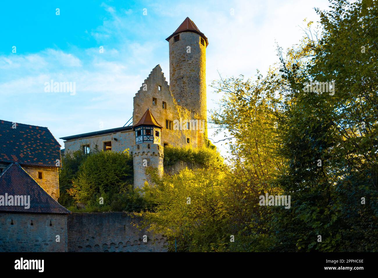 Cave de vinification Burg Hornberg am Neckar Banque D'Images