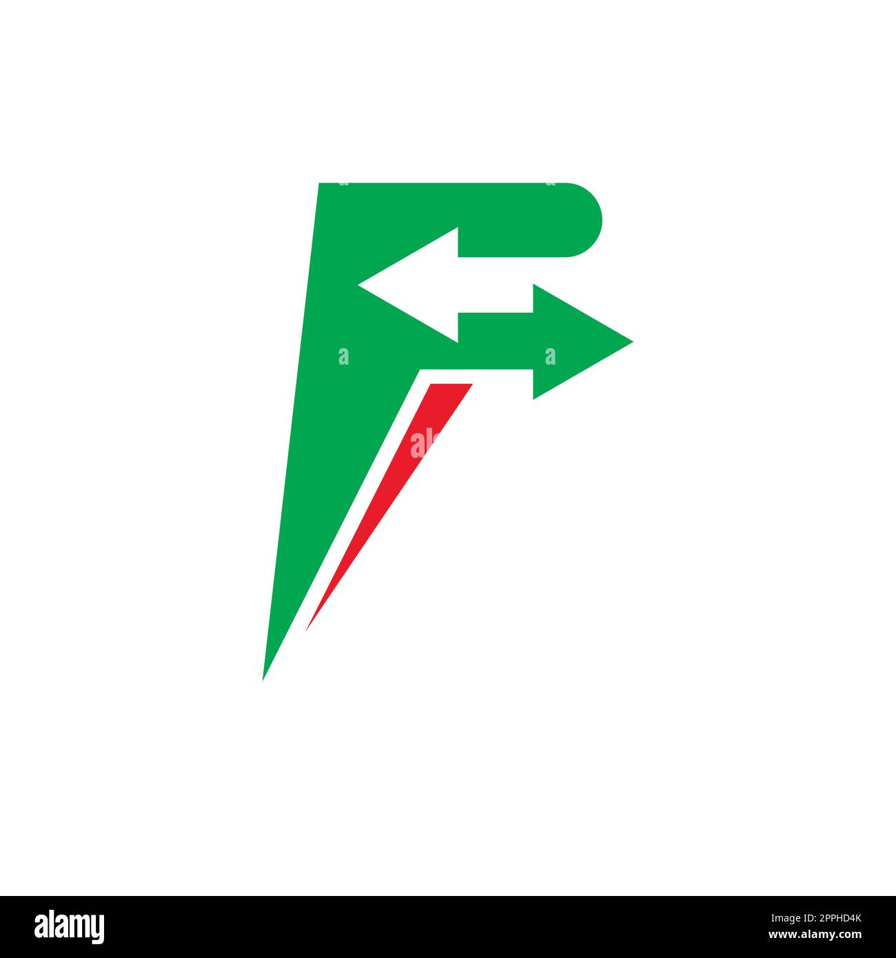 modèle de conception de concept de vecteur de flèche de lettre f. Banque D'Images
