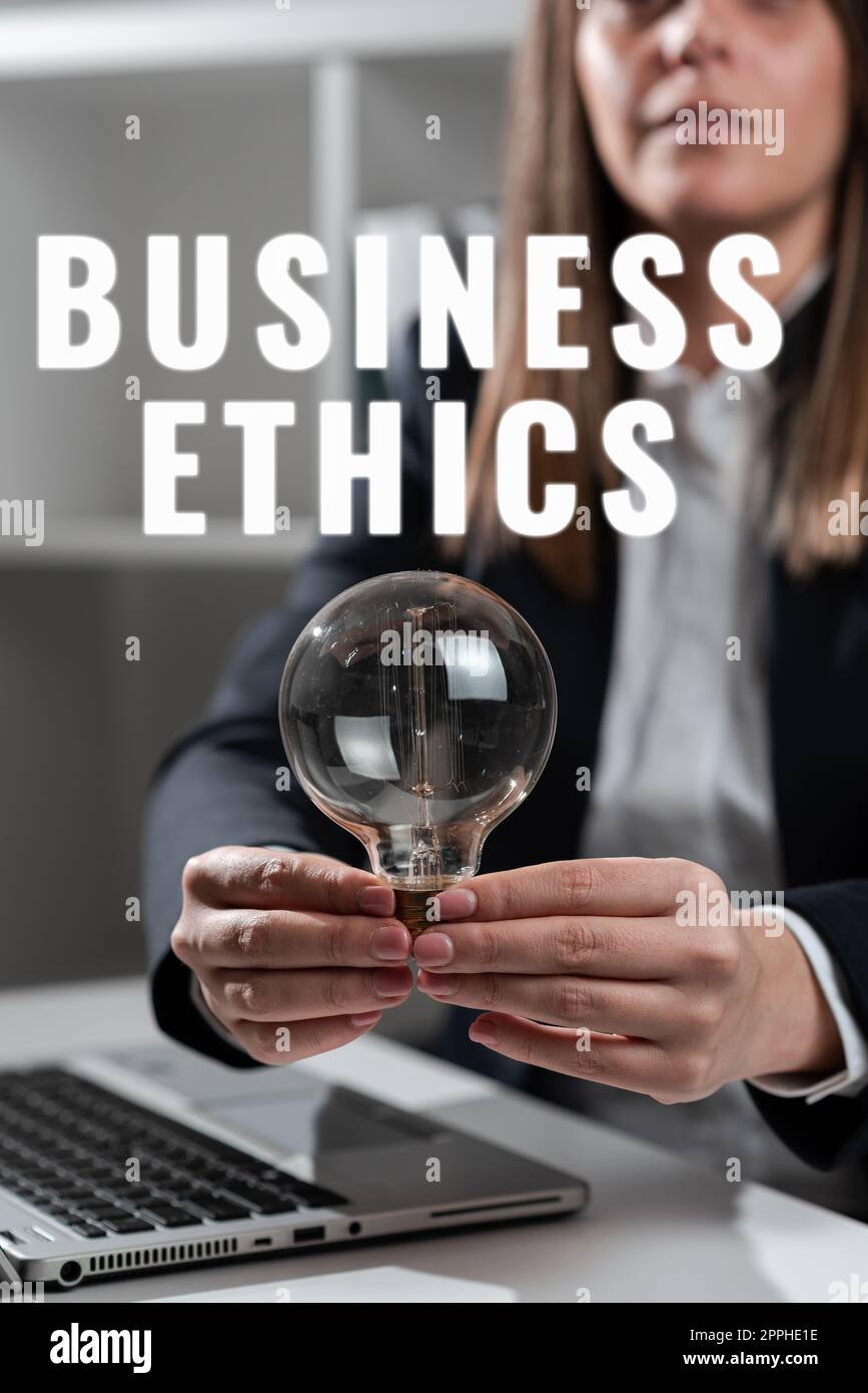 Rédaction affichant le texte éthique professionnelle. Aperçu de l'entreprise les politiques appropriées qui régissent le fonctionnement d'une entreprise Banque D'Images