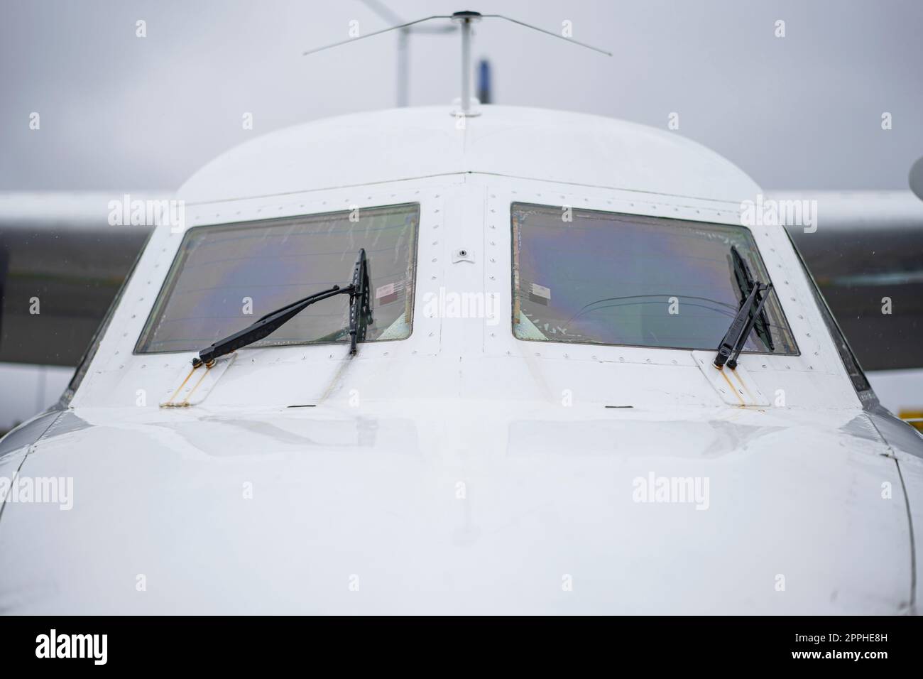 Cockpit d'avion à réaction blanc Banque D'Images