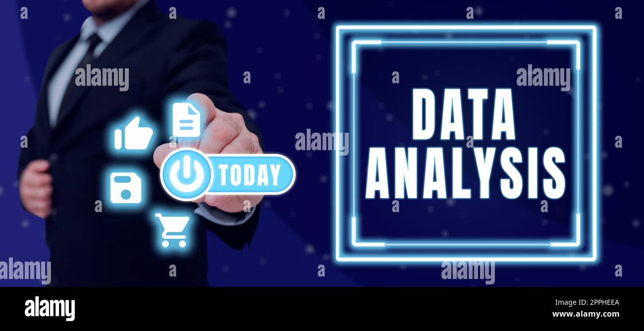 Légende présentant l'analyse des données. Photo conceptuelle Business Intelligence et analyse avec une nouvelle discussion de projet de démarrage Banque D'Images