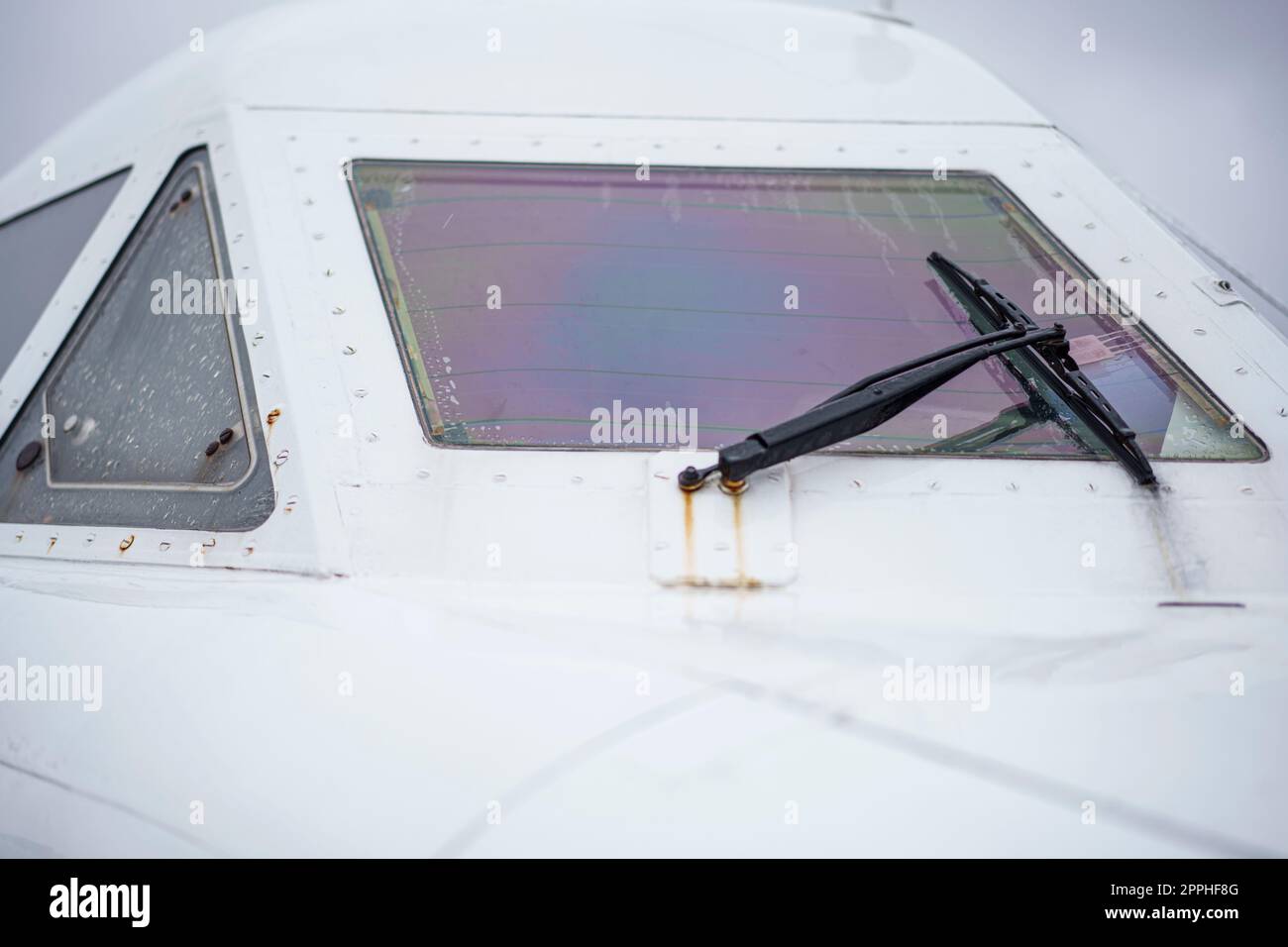 Cockpit d'avion à réaction blanc Banque D'Images