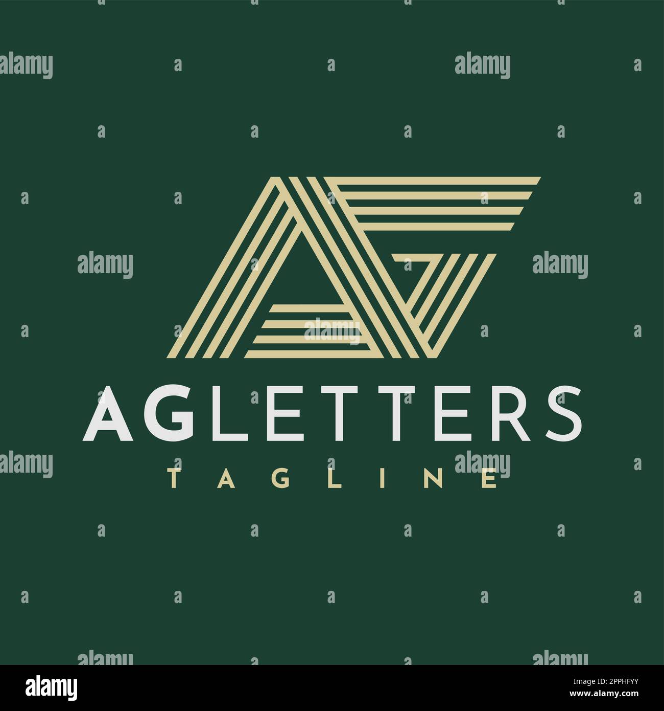 Lettre de ligne abstraite moderne A vecteur de conception de logo G AG. Logo AG initial géométrique. Illustration de Vecteur