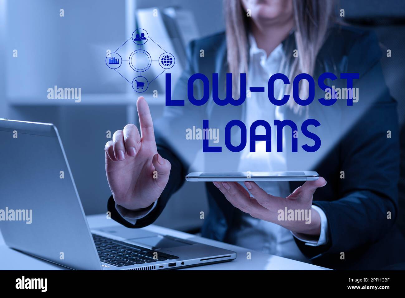 Légende de texte présentant les prêts à faible coût. Prêt d'idée d'affaires qui a un taux d'intérêt inférieur à douze pour cent Banque D'Images