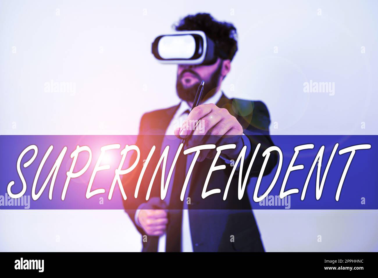 Écriture affichant le texte Surintendant. Concept d'entreprise personne qui gère l'organisation ou l'activité d'un processus particulier Banque D'Images